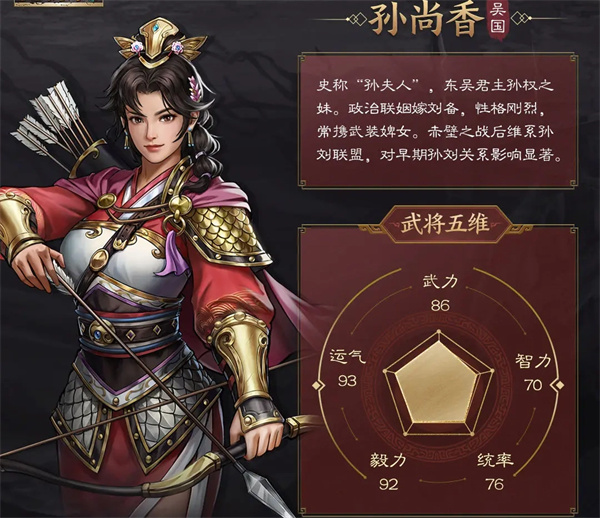 新三国志曹操传孙尚香介绍及阵容搭配